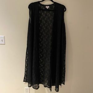 Lularoe Joy Vest XL Lace Black